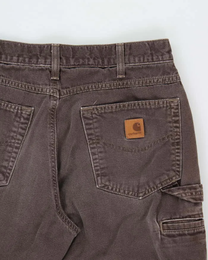 Vintage Carhartt B159 DKB Canvas Loose Fit Carpenter Trousers - W32 L29 sold by Rokit product image thumbnail 4