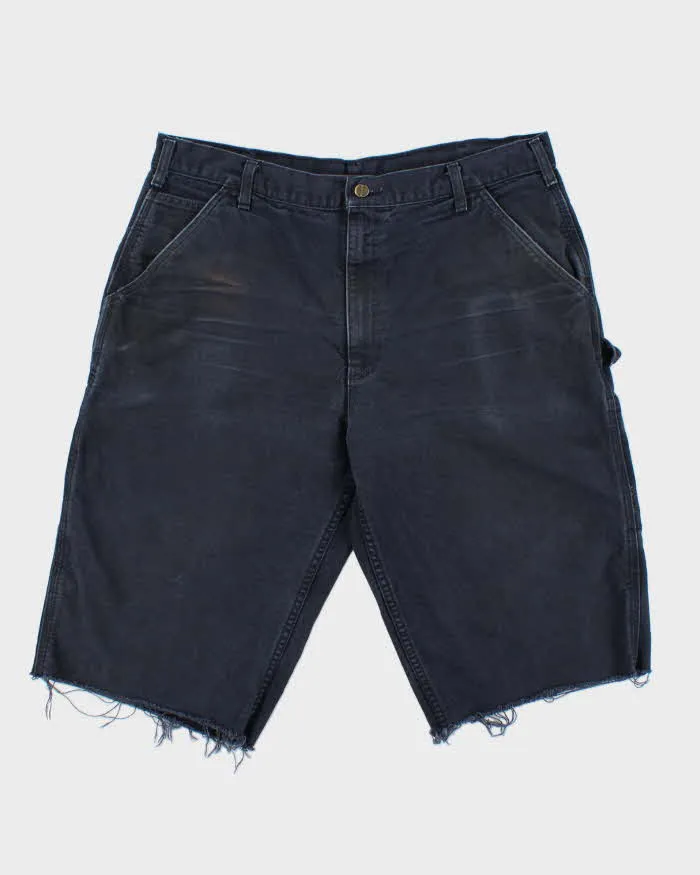 Vintage Carhartt B11 Midnight Canvas Loose Fit Distressed Carpenter Shorts - W38 sold by Rokit