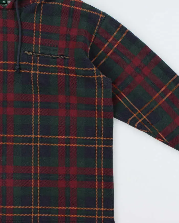 Vintage 1990s Lauren Ralph Lauren Women's Tartan Oversized Pullover Hoodie - M sold by Rokit product image thumbnail 3