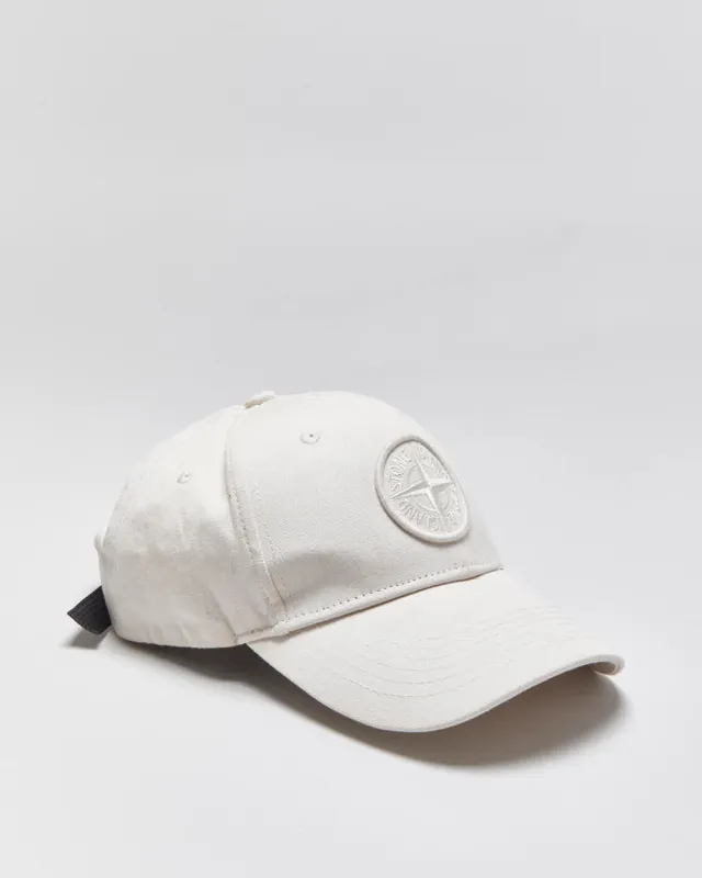 Stone Island Cream Embroidered Adjustable Baseball Cap - L made by Rokit