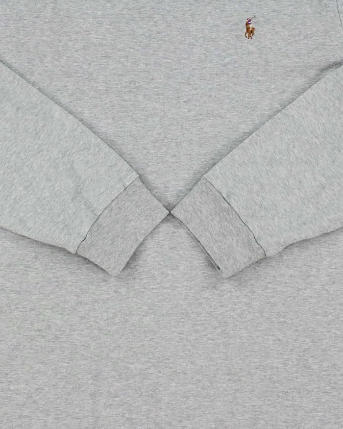 Vintage Polo Ralph Lauren Marl Grey Custom Slim Fit Long Sleeve T-Shirt - XXL sold by Rokit product image thumbnail 4