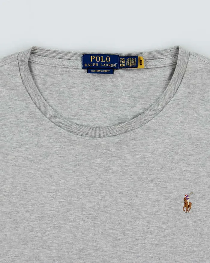 Vintage Polo Ralph Lauren Marl Grey Custom Slim Fit Long Sleeve T-Shirt - XXL sold by Rokit product image thumbnail 5