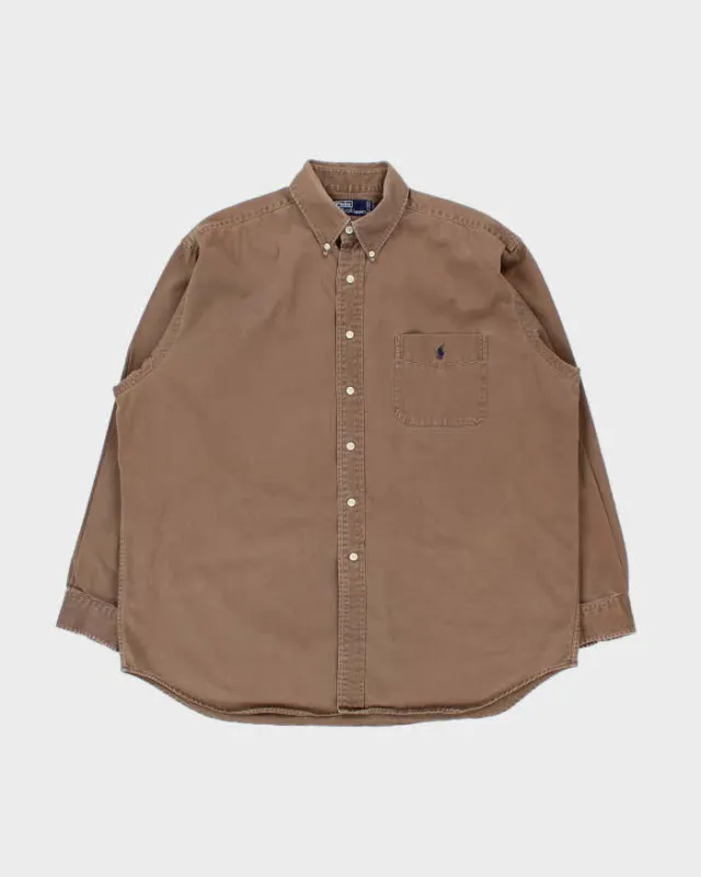 Vintage 1990s Polo Ralph Lauren Long Sleeve Denim Pocket Shirt - XL made by Ralph Lauren