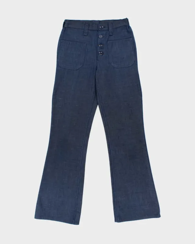 Vintage 1970s Wrangler Made In USA Women's High Waisted Bell Bottom Flared Lightweight Denim Jeans - W27 L32 made by Wrangler