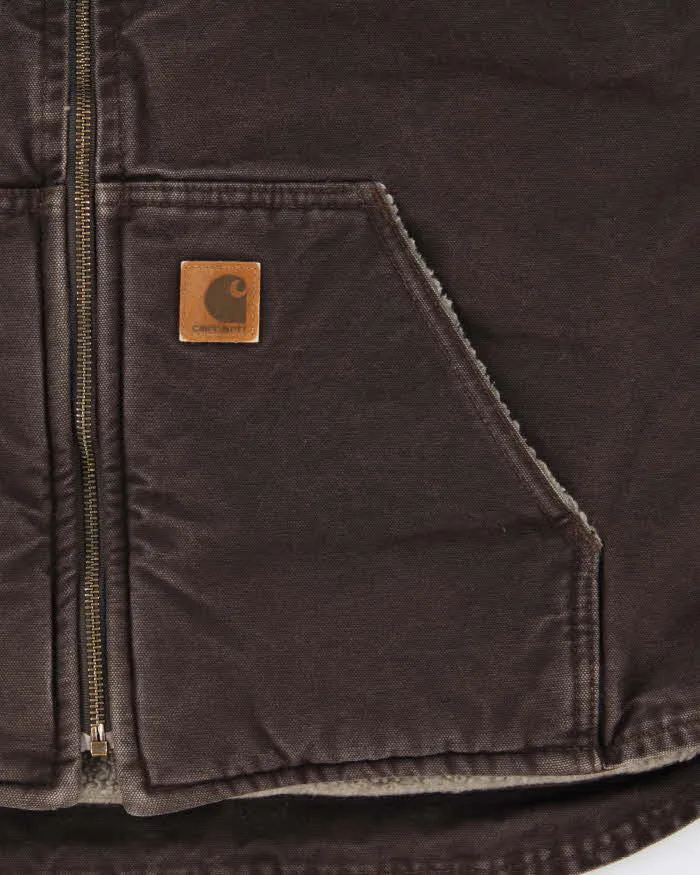 Vintage Carhartt V26 Sandstone Duck Canvas Sherpa Lined Rugged Workwear Gilet - L sold by Rokit product image thumbnail 4