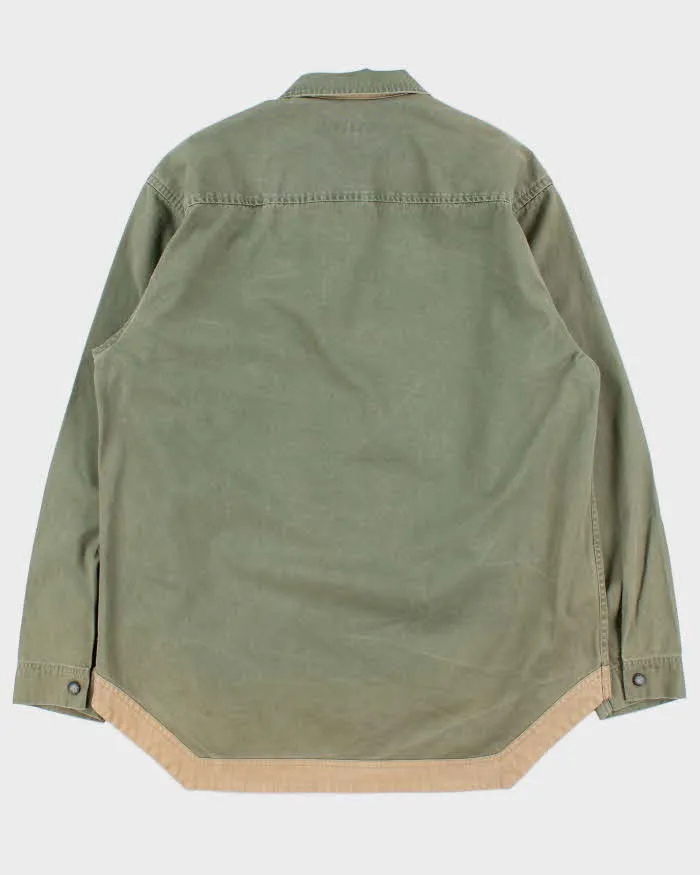 Vintage Y2K 00s Nautica Khaki Quarter-Zip Canvas Oversized Pullover Shirt - M sold by Rokit product image thumbnail 2