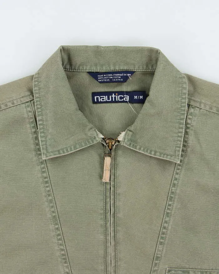 Vintage Y2K 00s Nautica Khaki Quarter-Zip Canvas Oversized Pullover Shirt - M sold by Rokit product image thumbnail 5