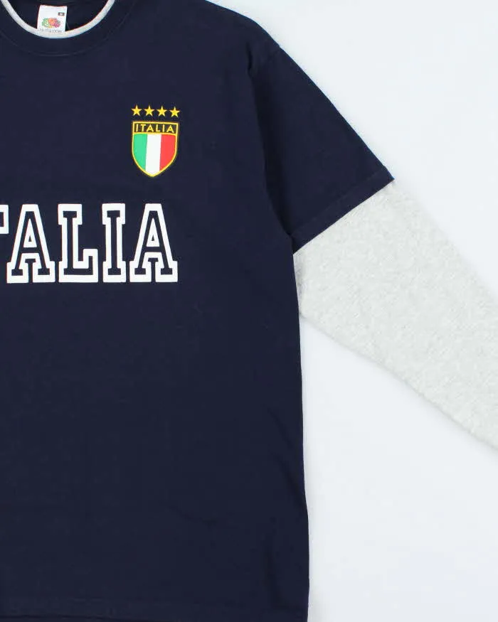 Vintage Y2K 00s Italia Futbol Double Layer Long Sleeve T-Shirt - M sold by Rokit product image thumbnail 3
