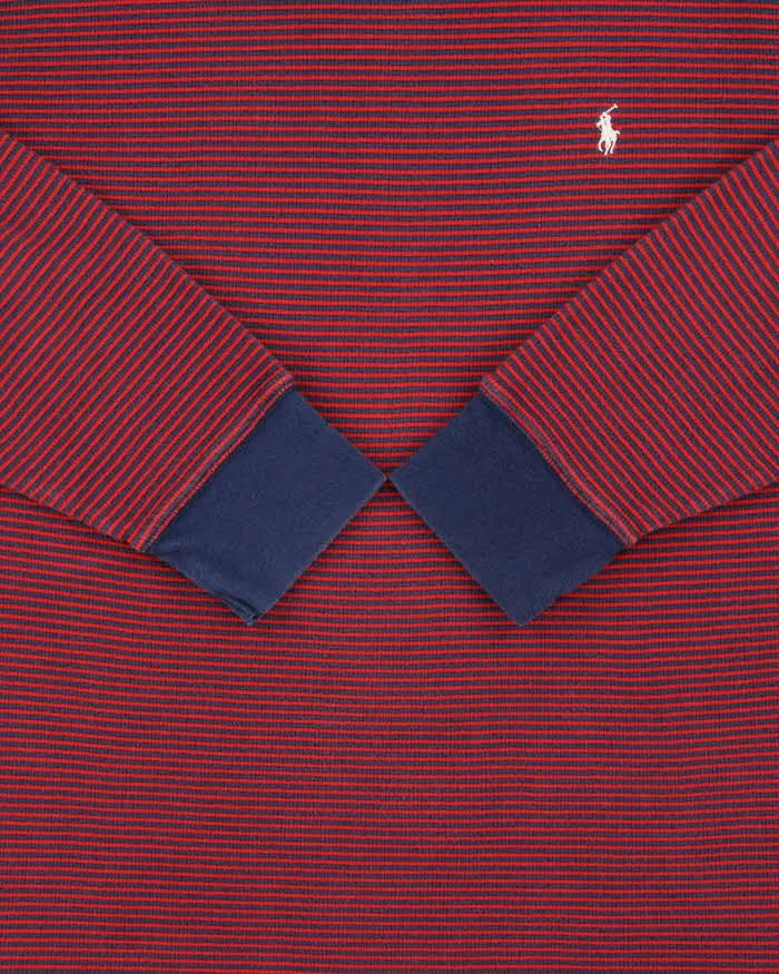 Vintage Polo Ralph Lauren Striped Long Sleeve Waffle T-Shirt - L sold by Rokit product image thumbnail 4