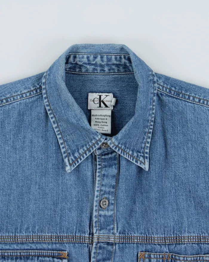Vintage 1990s Calvin Klein Embroidered Long Sleeve Denim Shirt - S sold by Rokit product image thumbnail 5