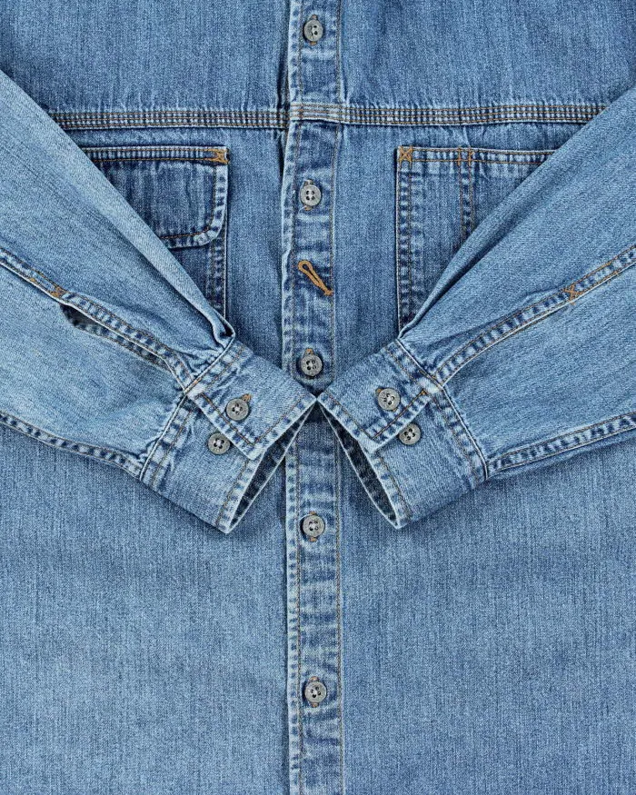 Vintage 1990s Calvin Klein Embroidered Long Sleeve Denim Shirt - S sold by Rokit product image thumbnail 4