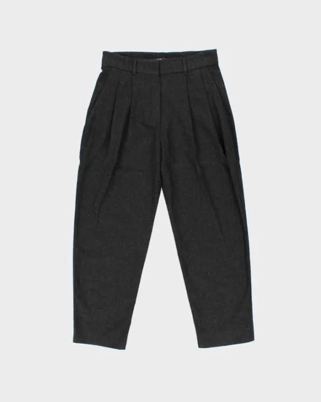 Vintage S'MaxMara Women's Double Pleated High Waisted Wool Relaxed Straight Leg Trousers - W30 L26 made by MaxMara