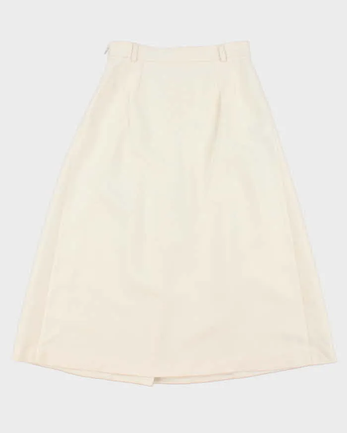 AW2022 Gucci Women's Ivory Silk Wool Blend Pleated Midi Skirt - S sold by Rokit product image thumbnail 2