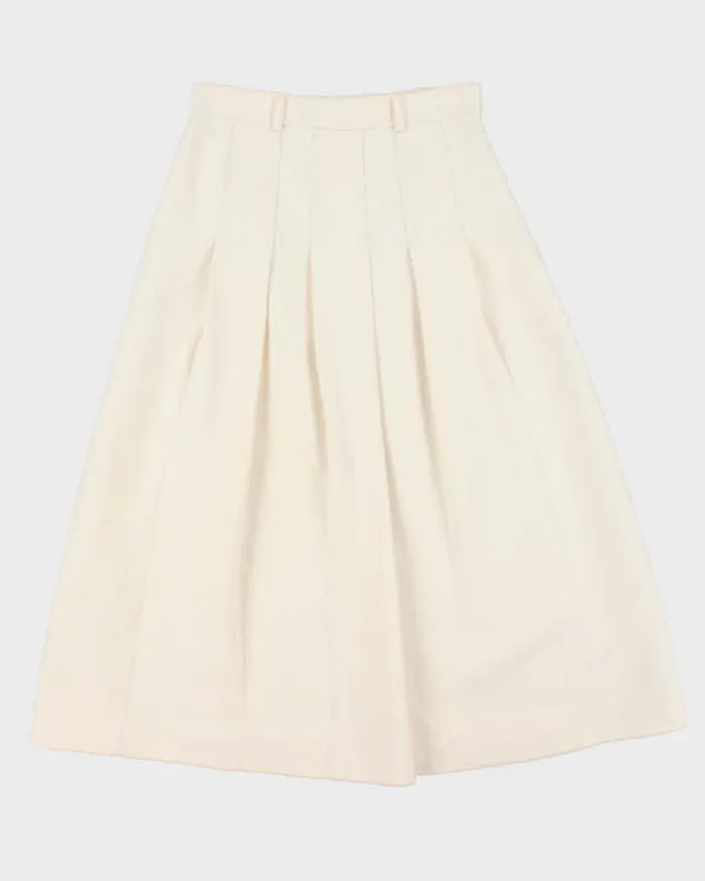 AW2022 Gucci Women's Ivory Silk Wool Blend Pleated Midi Skirt - S made by Gucci