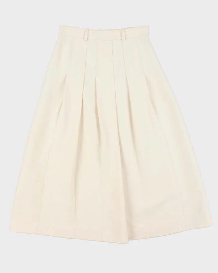 AW2022 Gucci Women's Ivory Silk Wool Blend Pleated Midi Skirt - S sold by Rokit