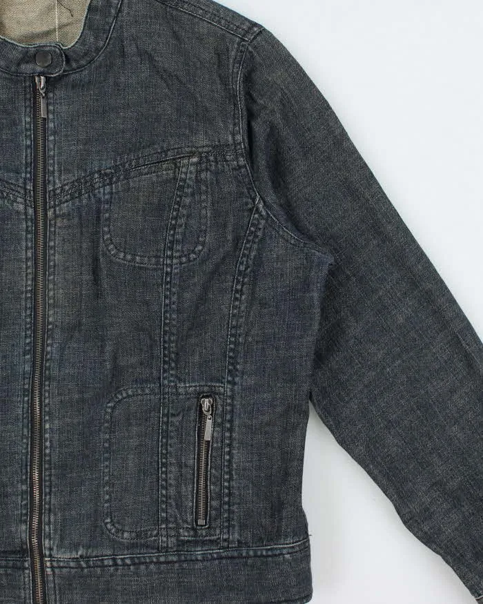 Vintage Y2K 00s Liz Claiborne Women's Raw Denim Cafe Racer Moto Jacket - XL sold by Rokit product image thumbnail 3