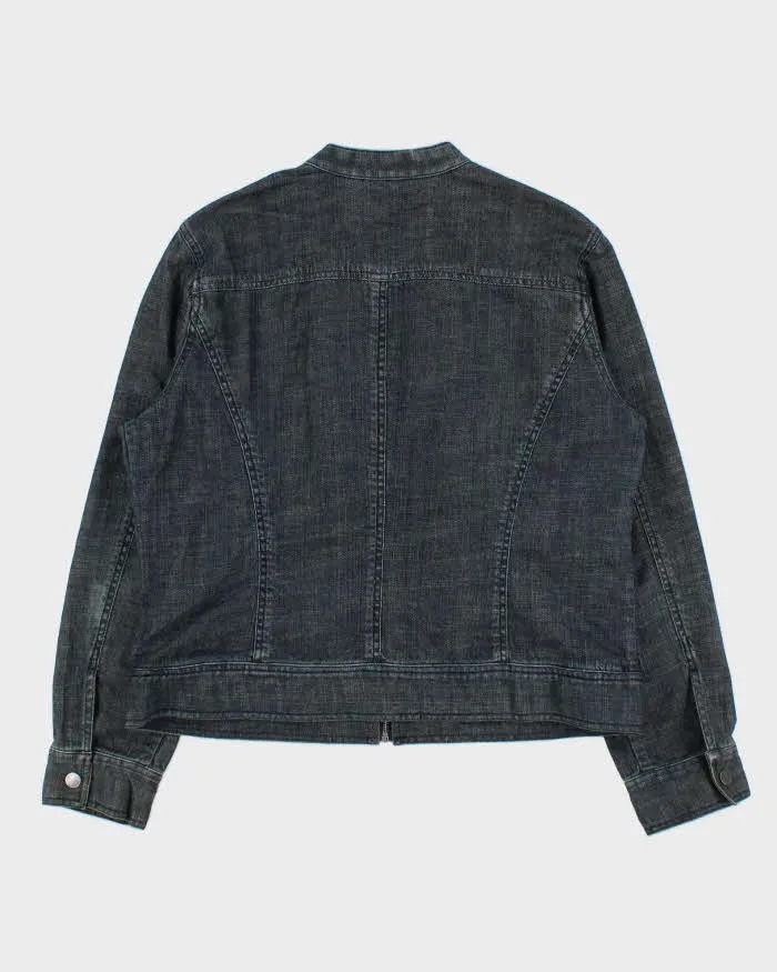 Vintage Y2K 00s Liz Claiborne Women's Raw Denim Cafe Racer Moto Jacket - XL sold by Rokit product image thumbnail 2