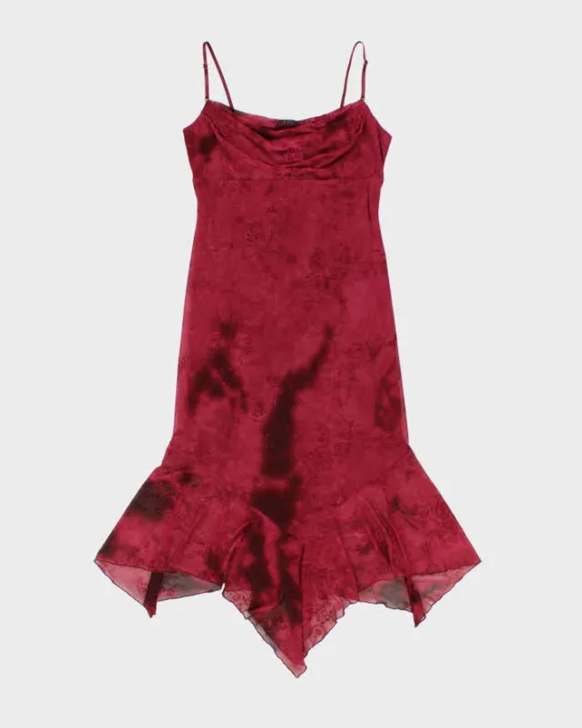 Vintage 1990s City Triangles Cowl Neck Handkerchief Hem Dress - S made by Rokit