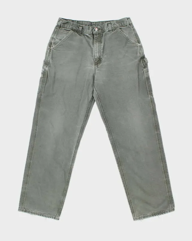Vintage Carhartt B11 Moss Canvas Original Dungaree Fit Carpenter Trousers - W34 L32 made by Carhartt