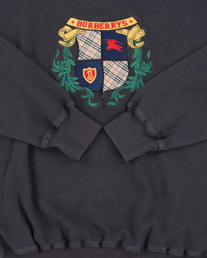 Vintage 1990s Burberry Embroidered Nova Check Crest Crewneck Sweatshirt - S sold by Rokit product image thumbnail 4