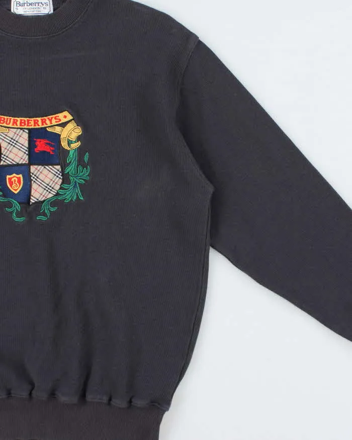 Vintage 1990s Burberry Embroidered Nova Check Crest Crewneck Sweatshirt - S sold by Rokit product image thumbnail 3
