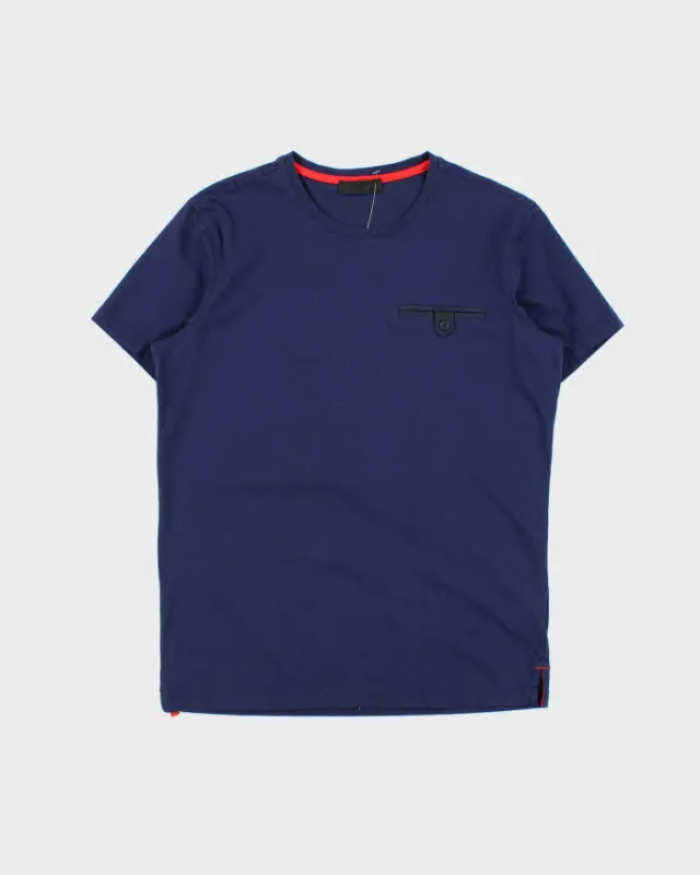 SS2014 Prada Navy Signature Crewneck Pocket T-Shirt - M made by Prada
