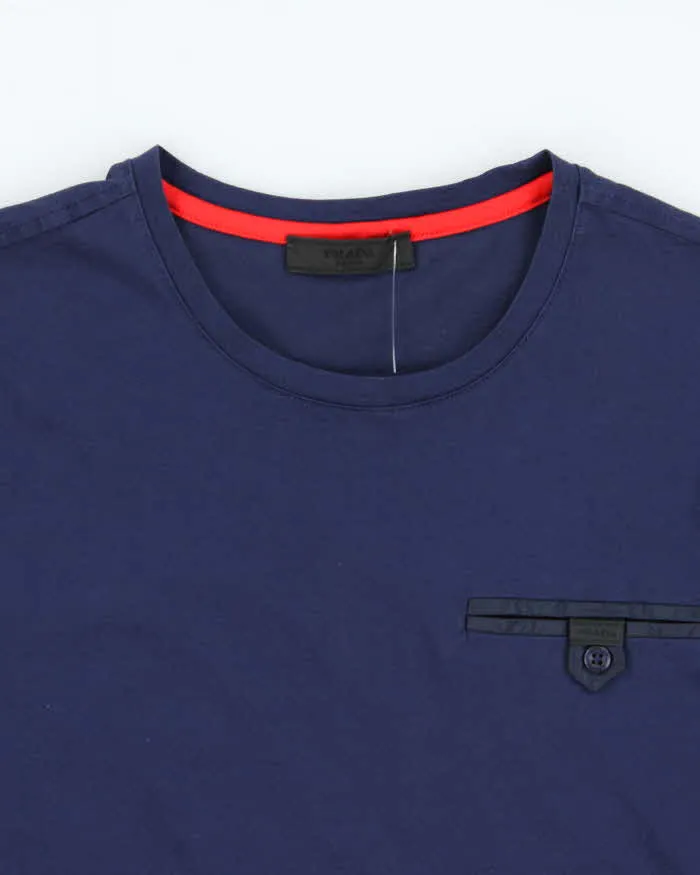 SS2014 Prada Navy Signature Crewneck Pocket T-Shirt - M sold by Rokit product image thumbnail 5