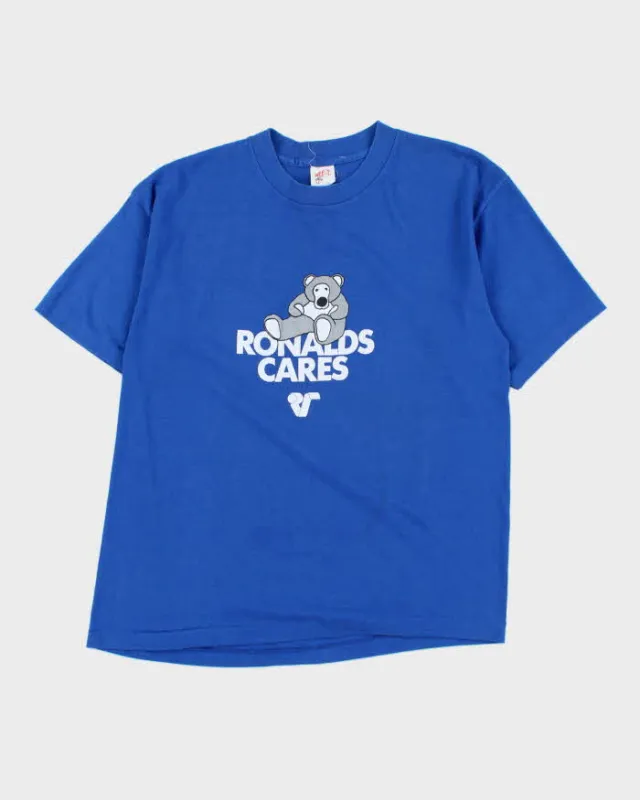 Vintage 1980s Hef-T Tee Jays Ronald Cares Single Stitch T-shirt - XL made by Rokit
