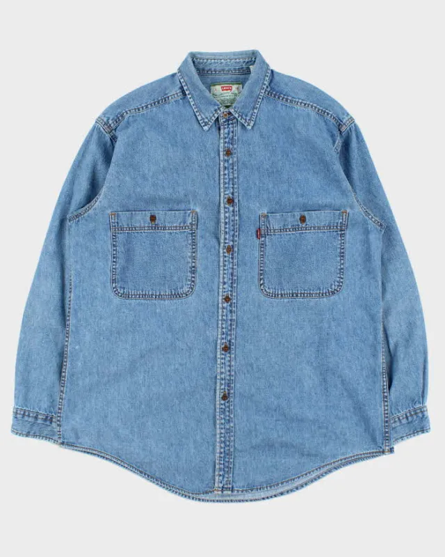 Vintage 1990s Levi's Denim Long Sleeve Pocket Shirt - L made by Levi's