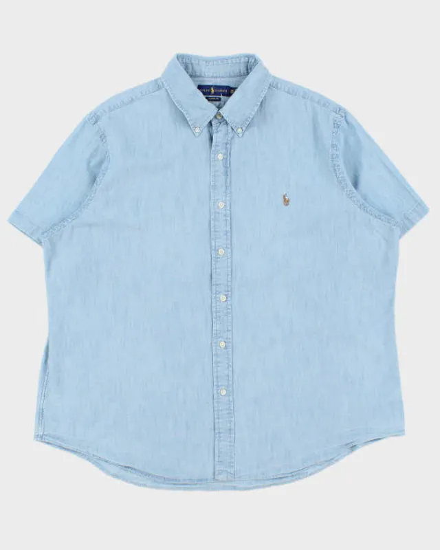 Vintage Ralph Lauren Classic Fit Chambray Short Sleeve Shirt - XXL made by Ralph Lauren