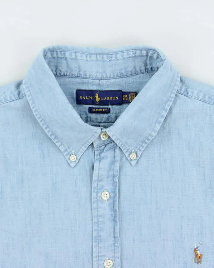 Vintage Ralph Lauren Classic Fit Chambray Short Sleeve Shirt - XXL sold by Rokit product image thumbnail 5