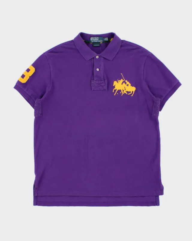 Vintage Y2K 00s Polo Ralph Lauren Large Double Pony Custom Fit Short Sleeve Polo Shirt - L made by Ralph Lauren