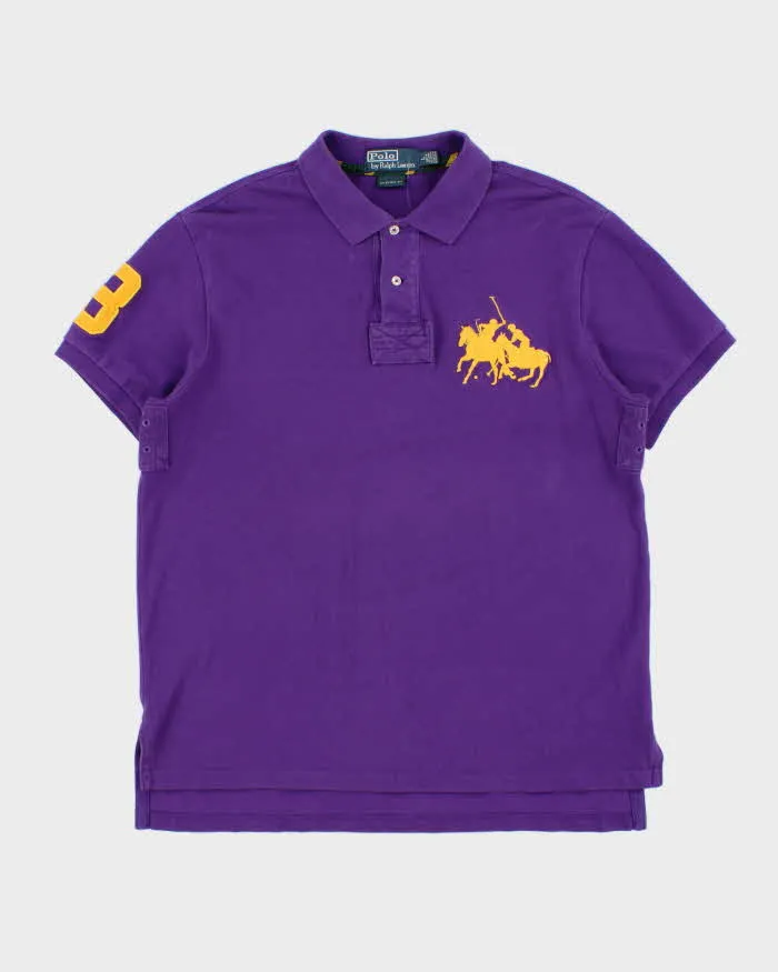 Vintage Y2K 00s Polo Ralph Lauren Large Double Pony Custom Fit Short Sleeve Polo Shirt - L sold by Rokit