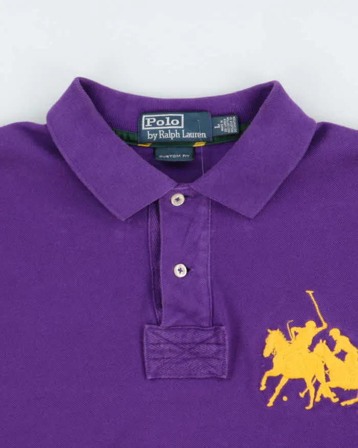 Vintage Y2K 00s Polo Ralph Lauren Large Double Pony Custom Fit Short Sleeve Polo Shirt - L sold by Rokit product image thumbnail 5