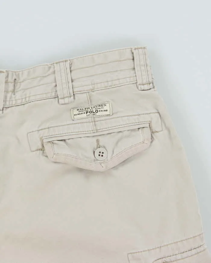 Vintage Y2K 00s Polo Ralph Lauren Heavyweight Canvas Baggy Fit Cargo Shorts - W34 sold by Rokit product image thumbnail 4