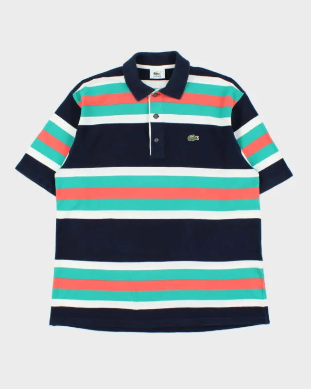 Vintage Y2K 00s Lacoste Japan Classic Croc Striped Short Sleeve Polo Shirt - L made by Lacoste
