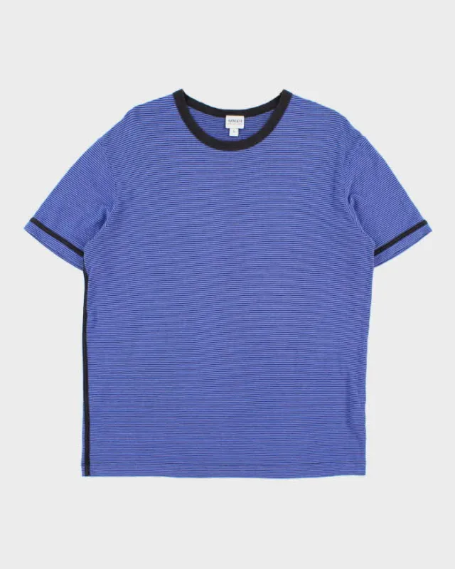 Vintage Y2K 00s Armani Collezioni Striped Crewneck T-Shirt - S made by Giorgio Armani