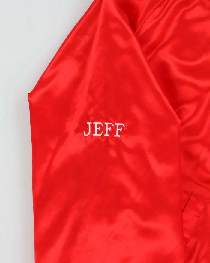 Vintage 1980s Sexton Embroidered Bobcat Satin Varsity Bomber Jacket - L sold by Rokit product image thumbnail 5