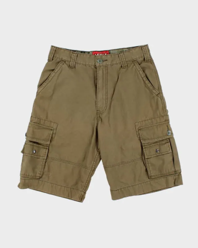 Vintage Y2K 00s Levi's Khaki Loose Fit Canvas 'Squad' Cargo Shorts - W32 made by Levi's