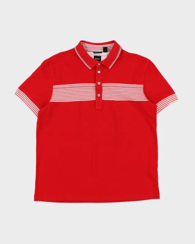 Vintage Hugo Boss Striped Regular Fit Short Sleeve Polo Shirt - L made by Hugo Boss