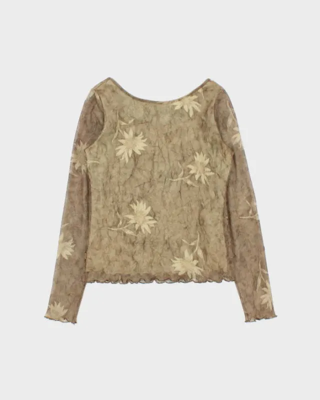 Vintage Y2k 00s Olsen Collection Mesh Long Sleeve Top - S made by Rokit
