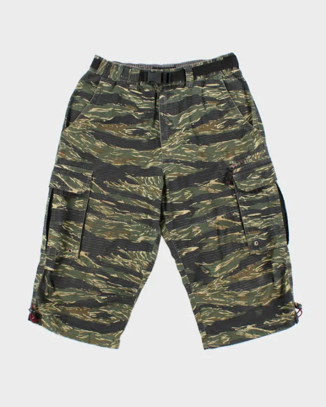 Vintage Y2K 00s HOBO Japan Loose Fit Tiger Camo 3/4 Length Cargo Shorts - W28 made by Rokit