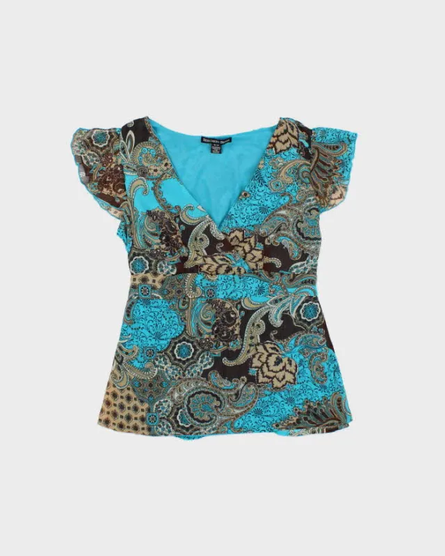 Vintage Y2k 00s Beechers Brook Paisley Pattern Floaty Blouse - M made by Rokit