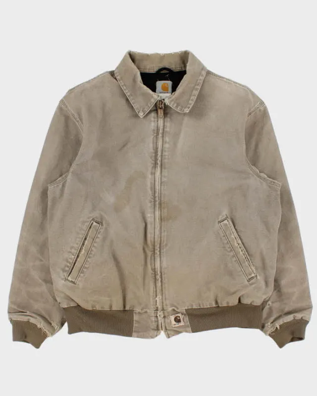 Vintage 2003 Y2K Carhartt J102 Desert Sante Fe Mesh Lined Distressed Canvas Workwear Bomber Jacket - L made by Carhartt