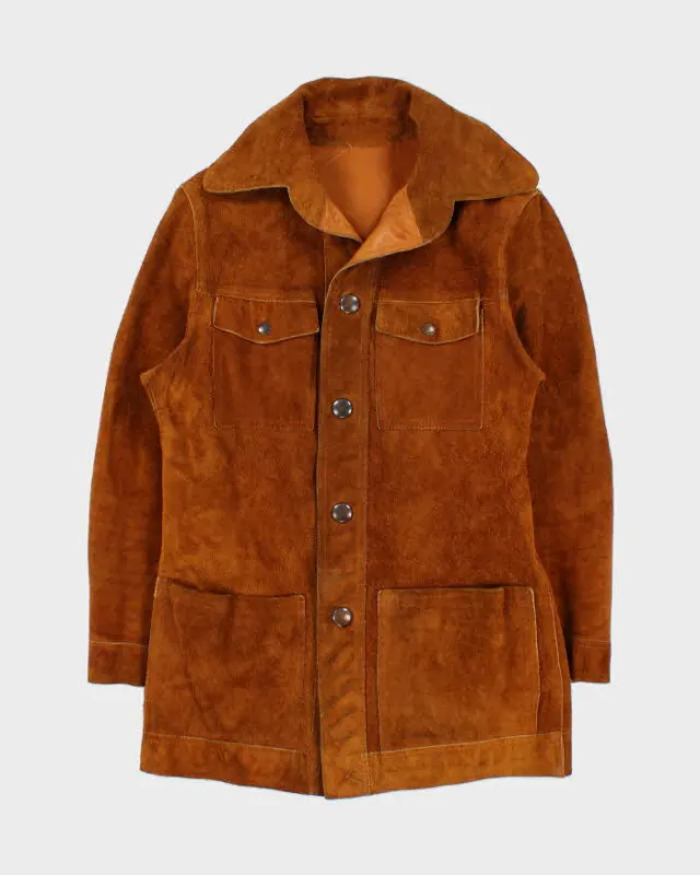 Vintage 1970s Sprung Western Wear Made In Canada Reversible Suede Leather Jacket - M made by Rokit