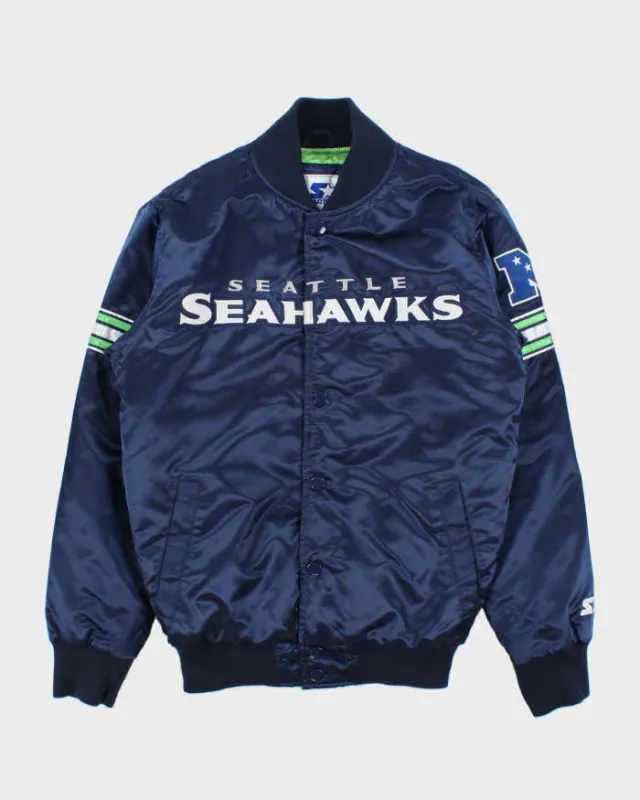 Vintage Starter Seattle Seahawks Embroidered NFL Satin Varsity Bomber Jacket - S made by Starter
