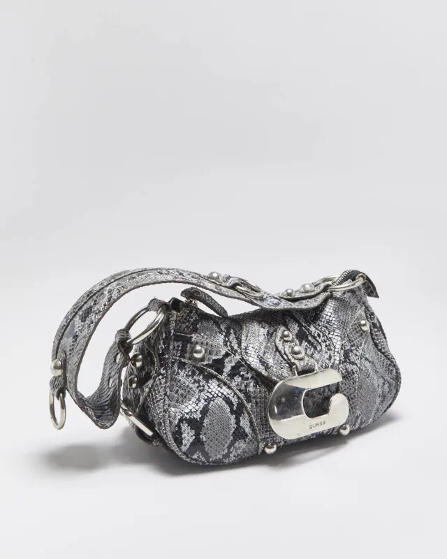 Vintage Y2k 2000s Guess Snakeskin Studded Handbag made by Guess