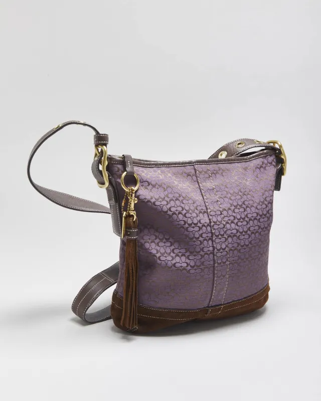 Vintage Y2k 2000s Coach Jacquard Signature Two-way Handbag made by Coach