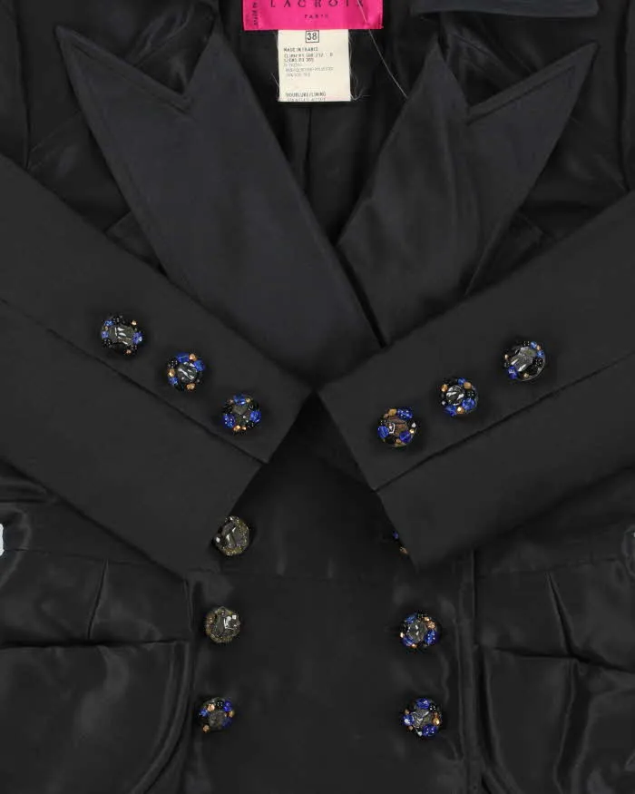 Vintage SS1997 Christian Lacroix Haute Couture Runway Women's Silk Blend Padded Embellished Double Breasted Blazer - S sold by Rokit product image thumbnail 4