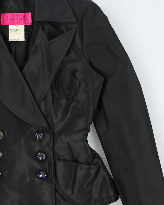 Vintage SS1997 Christian Lacroix Haute Couture Runway Women's Silk Blend Padded Embellished Double Breasted Blazer - S sold by Rokit product image thumbnail 3